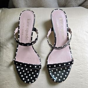 Kate Spade Black and Ivory Polka Dot Sandals